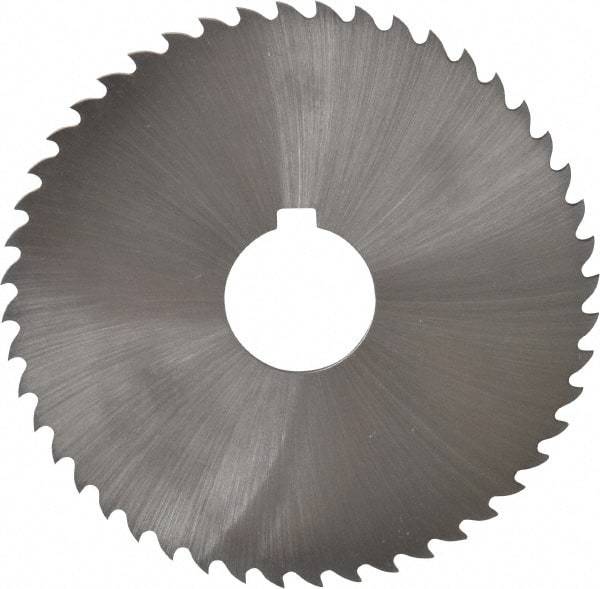 Controx - 4" Diam x 0.0781" Blade Thickness x 1" Arbor Hole Diam, 48 Tooth Slitting and Slotting Saw - Arbor Connection, Right Hand, Uncoated, Cobalt, 15° Rake, Concave Ground, Contains Keyway - A1 Tooling