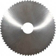 Controx - 5" Diam x 1/16" Blade Thickness x 1" Arbor Hole Diam, 64 Tooth Slitting and Slotting Saw - Arbor Connection, Right Hand, Uncoated, Cobalt, 15° Rake, Concave Ground, Contains Keyway - A1 Tooling