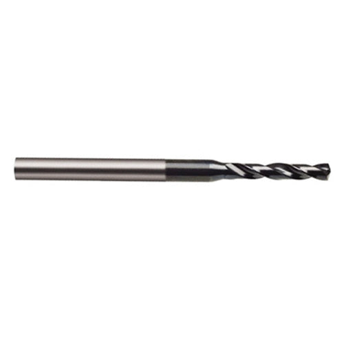 1.95 mm Dia. × 17.5 mm Shank × 16 mm Flute Length × 56 mm OAL, 5xD, 118°, TiAlN, 5xD Flute, Coolant Thru, Round Solid Carbide Drill - A1 Tooling