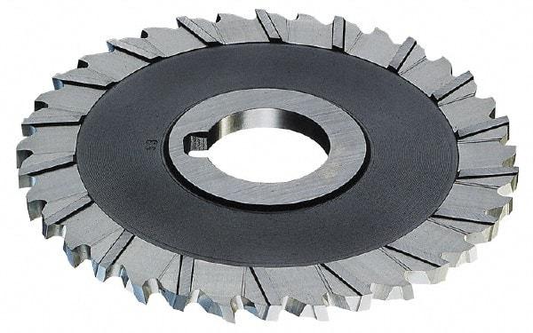 Controx - 4" Blade Diam x 1/4" Blade Thickness, 1" Hole, 36 Teeth, Cobalt Side Chip Saw - Staggered Tooth, Arbor Connection, Right Hand Cut, Uncoated, with Keyway - A1 Tooling