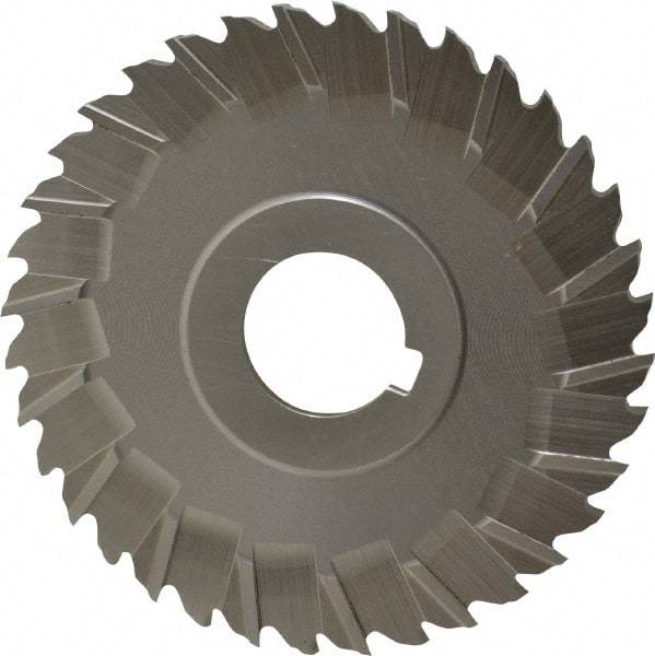 Controx - 4" Blade Diam x 1/8" Blade Thickness, 1" Hole, 36 Teeth, Cobalt Side Chip Saw - Staggered Tooth, Arbor Connection, Right Hand Cut, Uncoated, with Keyway - A1 Tooling