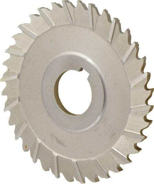 Controx - 4" Blade Diam x x 0.1563" Blade Thickness, 1" Hole, 36 Teeth, Cobalt Side Chip Saw - Staggered Tooth, Arbor Connection, Right Hand Cut, Uncoated, with Keyway - A1 Tooling