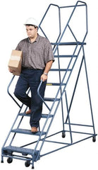 Steel Rolling Ladder: Type IA, 12 Step 300 Lb. Load Capacity