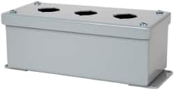 Cooper B-Line - 3 Hole, 1.203 Inch Hole Diameter, Steel Pushbutton Switch Enclosure - 8 Inch High x 3-1/4 Inch Wide x 2-3/4 Inch Deep, 12, 13 NEMA Rated - A1 Tooling