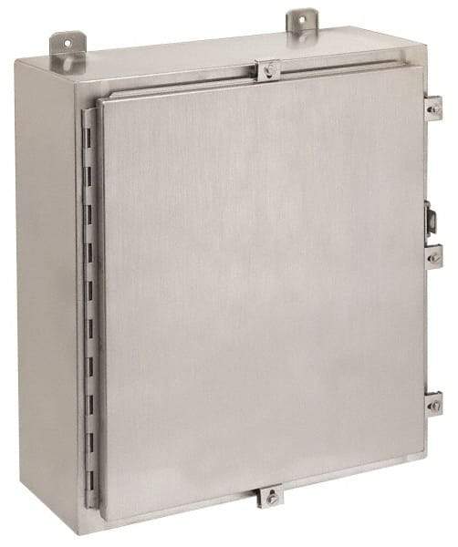 Cooper B-Line - Stainless Steel Standard Enclosure Hinge Flat Cover - NEMA 4, 12, 13, 4X, 24" Wide x 36" High x 8" Deep, Corrosion Resistant, Rainproof & Watertight - A1 Tooling