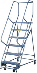 Steel Rolling Ladder: Type IA, 14 Step Perforated Tread