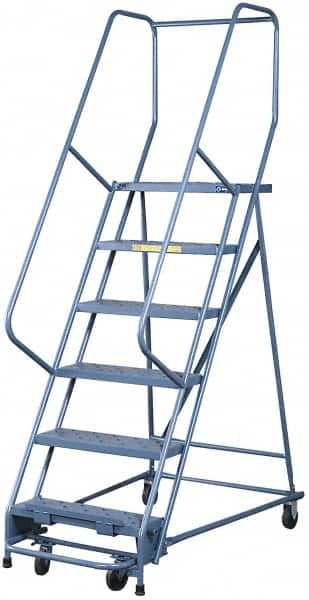 Steel Rolling Ladder: Type IA, 13 Step Perforated Tread