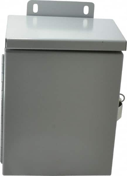 Cooper B-Line - Steel Junction Box Enclosure Hinge Flat Cover - NEMA 3R, 6" Wide x 8" High x 4" Deep, Rainproof - A1 Tooling