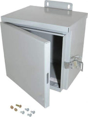 Cooper B-Line - Steel Junction Box Enclosure Hinge Flat Cover - NEMA 3R, 8" Wide x 8" High x 6" Deep, Rainproof - A1 Tooling