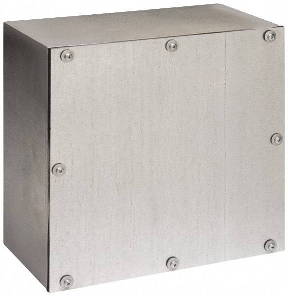 Cooper B-Line - Steel Junction Box Enclosure Screw Flat Cover - NEMA 3, 12, 12" Wide x 12" High x 6" Deep, Rainproof - A1 Tooling