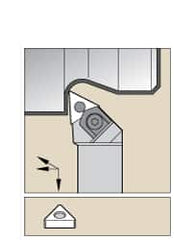 Kennametal - WTJN, Right Hand Cut, 3° Lead Angle, 1" Shank Height x 1" Shank Width, Negative Rake Indexable Turning Toolholder - 6" OAL, TN..43. Insert Compatibility, Series Wedgelock - A1 Tooling