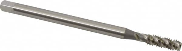 OSG - 1/4-20 UNC 3 Flute H3 Bright Finish High Speed Steel Spiral Flute Extension Tap - Bottoming Chamfer, 4" OAL, 3B Class of Fit - A1 Tooling