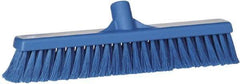 Vikan - 16" Fine Particle Synthetic Push Broom - 2" Bristle Length, Plastic Block, European Threaded Handle Connection - A1 Tooling