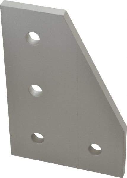 80/20 Inc. - 3" Wide, 4-1/2" High, Open Shelving 4 Hole 90° Angled Plate - Aluminum, Use with Series 15 & Bolt Kit 3320 or 3325 - A1 Tooling