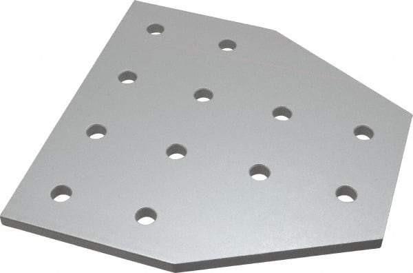 80/20 Inc. - 6" Wide, 6" High, Open Shelving 12 Hole Tee Plate - Aluminum, Use with Series 15 & Bolt Kit 3320 or 3325 - A1 Tooling