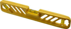 Empire Level - Magnetic 9" Long 3 Vial Torpedo Level - Polycast, Yellow, 1 45°, 1 Level & 1 Plumb Vials - A1 Tooling