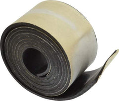 Made in USA - 1/8" Thick x 2" Wide x 60" Long, Adhesive Backed Buna-N Rubber Strip - Stock Length, 70 Shore A Durometer, 2,500 psi Tensile Strength, -20 to 170°F, Black - A1 Tooling