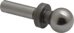 Gibraltar - 1/2" Ball Diam, 1/4" Shank Diam, Steel Inspection Tooling Ball - Slip-Fit Shank, 1-3/8" Ball Center to Shank Bottom, 1/2" Ball Center to Shoulder Bottom, with Shoulder - A1 Tooling