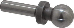 Gibraltar - 1/2" Ball Diam, 1/4" Shank Diam, Steel Inspection Tooling Ball - Press-Fit Shank, 1-3/8" Ball Center to Shank Bottom, 1/2" Ball Center to Shoulder Bottom, with Shoulder - A1 Tooling