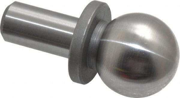 Gibraltar - 3/4" Ball Diam, 3/8" Shank Diam, Steel Inspection Tooling Ball - Slip-Fit Shank, 1-1/4" Ball Center to Shank Bottom, 1/2" Ball Center to Shoulder Bottom, with Shoulder - A1 Tooling