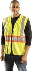 OccuNomix - Size 5XL High Visibility Yellow Solid Expandable Vest - ANSI 107-2015, Hook & Loop Closure, 1 Pocket, Polyester - A1 Tooling