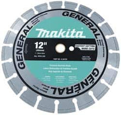 Makita - 14" Diam, 20mm Arbor Hole Diam, Wet & Dry Cut Saw Blade - Diamond-Tipped, Standard Round Arbor - A1 Tooling