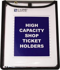 C-LINE - 15 Piece Clear High Capacity with Gussett Stitched Shop Ticket Holder - 12" High x 9" Wide - A1 Tooling