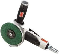 3M - 4" Wheel Diam, 12,000 RPM, Pneumatic Angle & Disc Grinder - 3/8-24 Spindle, 35 CFM - A1 Tooling