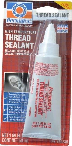 Permatex - 50 mL Tube, White, Paste High Strength Threadlocker - Series 592 - A1 Tooling