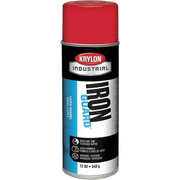 Krylon - OSHA Red, Gloss, Enamel Spray Paint - 12 to 15 Sq Ft per Can, 12 oz Container, Use on Masonry, Metal, Plaster, Plastic Foam & Wicker, Plastics, Wood - A1 Tooling