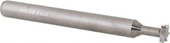 Made in USA - 1/4" Diam x 1/16" Face Width, Solid Carbide, 6 Teeth, Shank Connection Woodruff Keyseat Cutter - Uncoated, 2-1/2" Overall Length x 1/4" Shank Diam, Straight Teeth - A1 Tooling