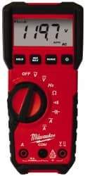 Milwaukee Tool - 2216-20, CAT III, 600 VAC/VDC, Digital True RMS Auto Ranging Multimeter - 40 mOhm, Measures Voltage, Capacitance, Current, Frequency, Resistance - A1 Tooling