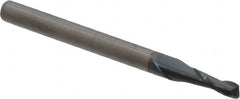 Accupro - 0.09", 2 Flute, Single End, Solid Carbide, 0.015" Corner Radius End Mill - 1-1/2" OAL, 30° Helix, Right Hand Flute, 0.27" LOC, Right Hand Cut - A1 Tooling