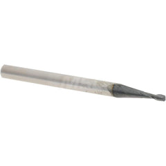 Corner Radius End Mill: 0.06″ Dia, 0.18″ LOC, 0.015″ Radius, 2 Flutes, Solid Carbide 1-1/2″ OAL, 1/8″ Shank Dia, 30 ° Helix, AlTiN Coated, Corner Radius End, Centercutting, Series Miniature