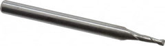 Accupro - 1/16", 2 Flute, Single End, Solid Carbide, 0.015" Corner Radius End Mill - 1-1/2" OAL, 30° Helix, Right Hand Flute, 0.186" LOC, Right Hand Cut - A1 Tooling