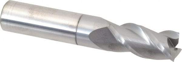 Accupro - 5/8", 1-1/4" LOC, 5/8" Shank Diam, 3-1/2" OAL, 3 Flute, Solid Carbide Square End Mill - Single End, nACRo Finish, Spiral Flute, 40° Helix, Centercutting, Right Hand Cut, Right Hand Flute - A1 Tooling