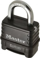 Master Lock - 2-1/4" Body Width x 2" Body Height, 1.063" Shackle Clearance, Die Cast Body & Boron Carbide Combination Lock - 3/8" Shackle Diam - A1 Tooling