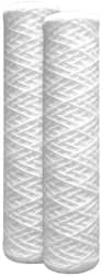 Dupont - 2" OD, 15µ, String Wound Universal String Wound 2 Pack Cartridge Filter - 10" Long, Reduces Sediments & Rust - A1 Tooling