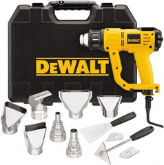 DeWALT - 150 to 1,100°F Heat Setting, 17.7 CFM Air Flow, Heat Gun Kit - 120 Volts, 13 Amps, 1,550 Watts, 7' Cord Length - A1 Tooling