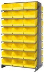 Quantum Storage - 48 Bin Store-More Sloped Shelving System - 36 Inch Overall Width x 24 Inch Overall Depth x 63-1/2 Inch Overall Height, Yellow Polypropylene Bins - A1 Tooling