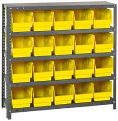 Quantum Storage - 20 Bin Store-More Shelf Bin System - 36 Inch Overall Width x 18 Inch Overall Depth x 39 Inch Overall Height, Yellow Polypropylene Bins - A1 Tooling