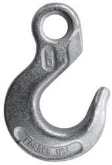 CM - Chain Grade 100, 22,600 Lbs. Load Limit Eye Sling Hook - 2.03 Inch Hook Throat, 6-1/2 Inch Reach, 1.31 Inch Eye Inside Diameter, 5/8 Inch Chain Diameter, 9.66 Inch Overall Length, 0.88 Inch Eye Thickness - A1 Tooling