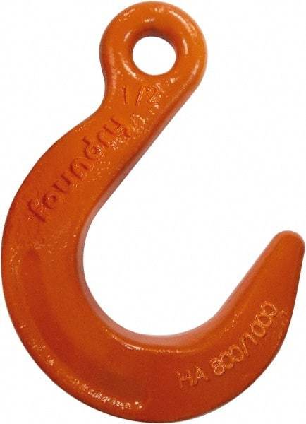 CM - Chain Grade 100, 4,300 Lbs. Load Limit Eye Foundry Hook - 1.19 Inch Hook Throat, 3-3/4 Inch Reach, 3/4 Inch Eye Inside Diameter, 9/32 Inch Chain Diameter, 5-1/4 Inch Overall Length, 0.44 Inch Eye Thickness - A1 Tooling