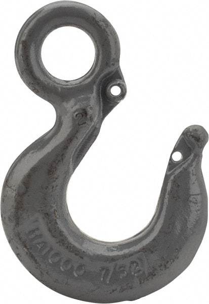 CM - Chain Grade 100, 4,300 Lbs. Load Limit Eye Rigging Hook - 0.97 Inch Hook Throat, 3.66 Inch Reach, 0.88 Inch Eye Inside Diameter, 9/32 Inch Chain Diameter, 5.04 Inch Overall Length, 0.44 Inch Eye Thickness - A1 Tooling