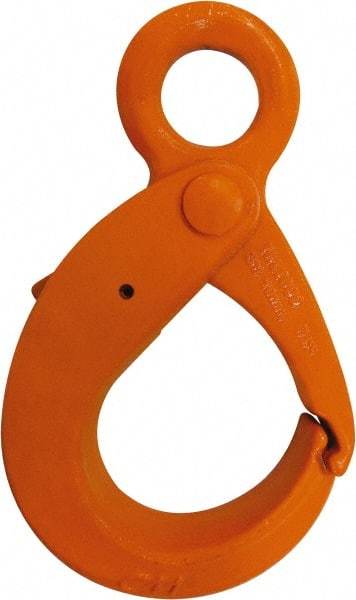 CM - Chain Grade 100, 8,800 Lbs. Load Limit Eye Latchlok Hook - 2.27 Inch Hook Throat, 6.65 Inch Reach, 1.36 Inch Eye Inside Diameter, 3/8 Inch Chain Diameter, 7.72 Inch Overall Length, 0.59 Inch Eye Thickness - A1 Tooling