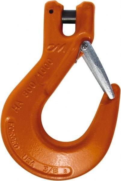 CM - 1/2 Inch Chain Diameter, Grade 100 Clevis Hook - 15,000 Lbs. Load Capacity, 29/50 Inch Inside Diameter, 17/27 Inch Pin Diameter, 1-19/50 Inch Hook Throat, 5-12/25 Inch Hook Width - A1 Tooling