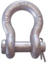 CM - 1/2" Nominal Chain Size, 3.3 Ton Alloy Steel Round Anchor Shackle - 23/32" Diam, 5/8" Pin Diam, 13/16" Wide Inside Jaw, 1-5/32" Inside Width - A1 Tooling