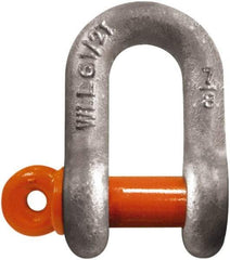 CM - 5/16" Nominal Chain Size, 0.75 Ton Carbon Steel Screw Chain Shackle - 15/32" Diam, 3/8" Pin Diam, 17/32" Wide Inside Jaw, 17/32" Inside Width - A1 Tooling