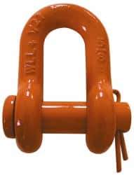 CM - 5/8" Nominal Chain Size, 4.5 Ton Carbon Steel Round Chain Shackle - 27/32" Diam, 3/4" Pin Diam, 1-1/16" Wide Inside Jaw, 1-1/16" Inside Width - A1 Tooling