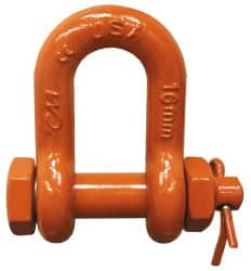 CM - 1/2" Nominal Chain Size, 3 Ton Carbon Steel Bolt Chain Shackle - 23/32" Diam, 5/8" Pin Diam, 13/16" Wide Inside Jaw, 13/16" Inside Width - A1 Tooling